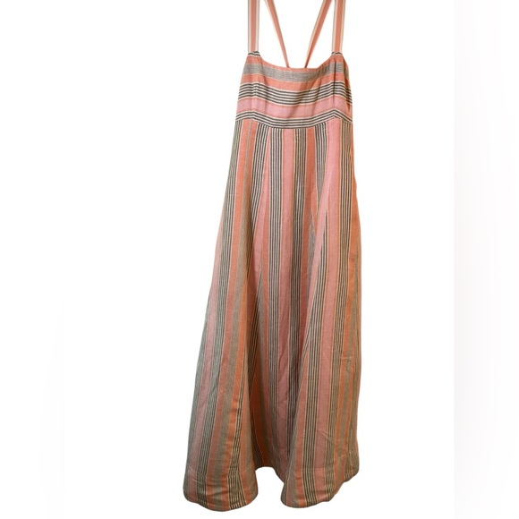 ANTHROPOLOGIE MAEVE SQUARE NECK TIE BACK A-LINE HALTER Maxie‎ DRESS ORANGE SZ 12 - Picture 5 of 16